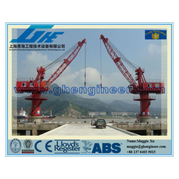 16T26M fixed electric resistor double winch harbour marine portal crane